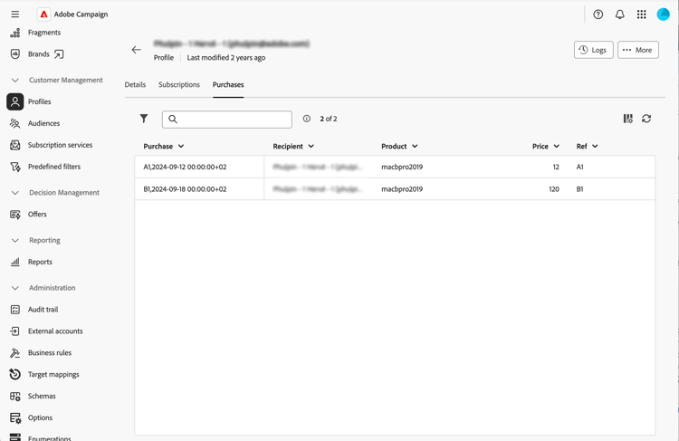 Captura de tela mostrando a guia personalizada