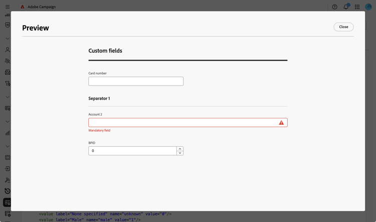 Visualizar campos personalizados