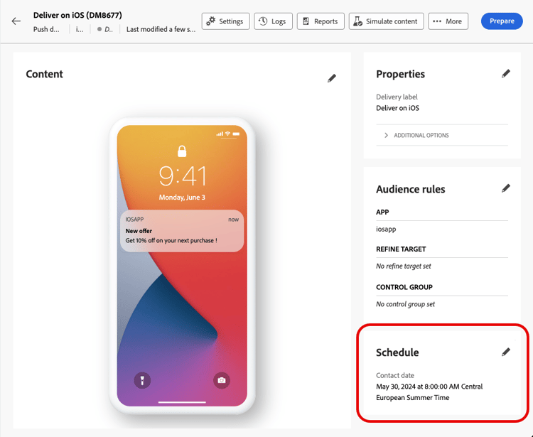 Verificar agendamento de notificação por push