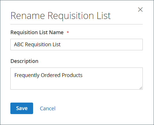 Renomear Lista de Requisições