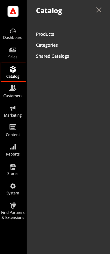 Menu Catálogo