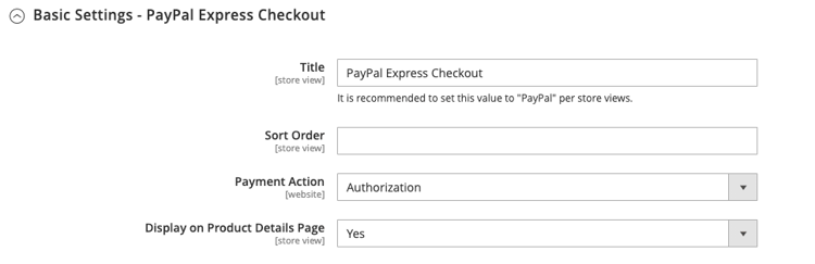 Configurações básicas