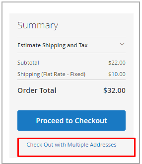 Vários endereços no check-out