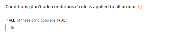 Regra de preço de catálogo - linha de condição 1