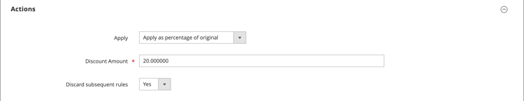 Regra de preço de catálogo - ações