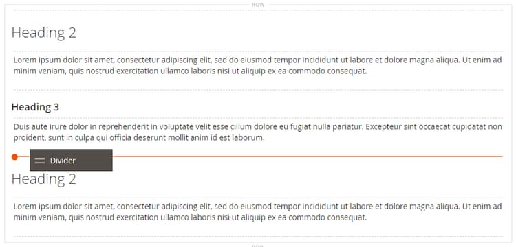 Divisor separando seções de texto