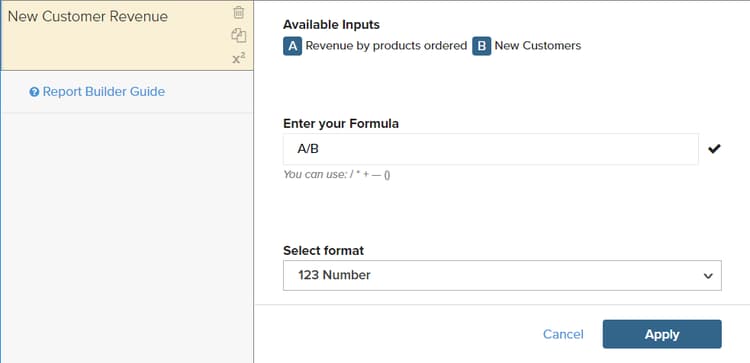 Configurações de Fórmula