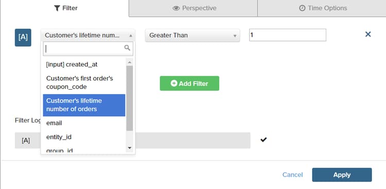 Escolher a Primeira Parte do Filtro