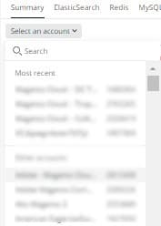 Navegar pela lista de contas