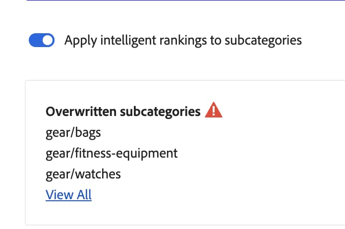 Lista de subcategorias substituída