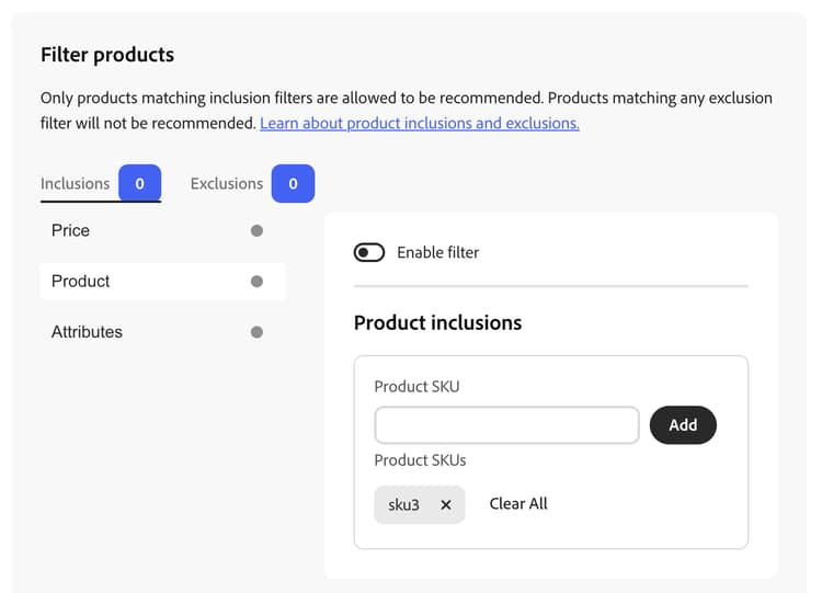Filtro de Produtos
