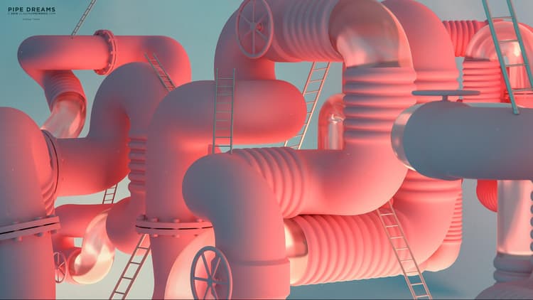 Arte 3D intitulada Pipe Dreams de Vladimir Petkovic