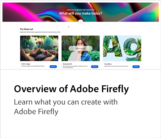 Visão geral do Adobe Firefly