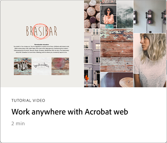 Trabalhe em qualquer lugar com o Acrobat Web