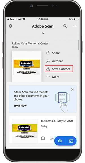 salvar por imagem do cartão