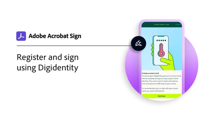 Registrar e assinar usando uma ID digital do Digidentity