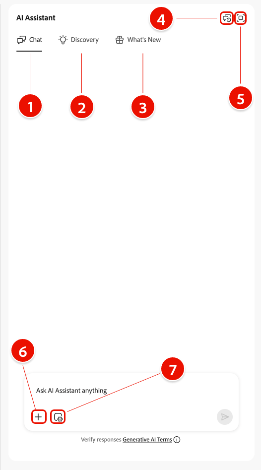 O Assistente de IA no modo de exibição de painel