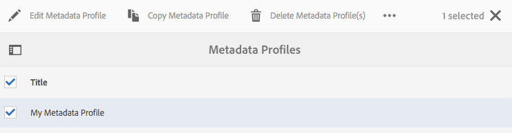 Copiar um perfil de metadados