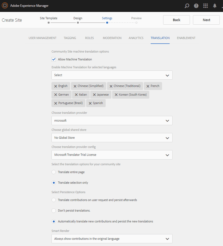 configurações-tradução