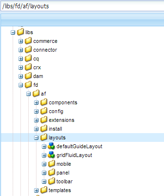 Local dos layouts no repositório do CRX