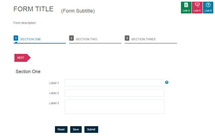 Um formulário usando o layout de assistente