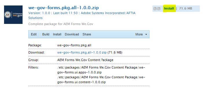 pacote de formulários do we gov