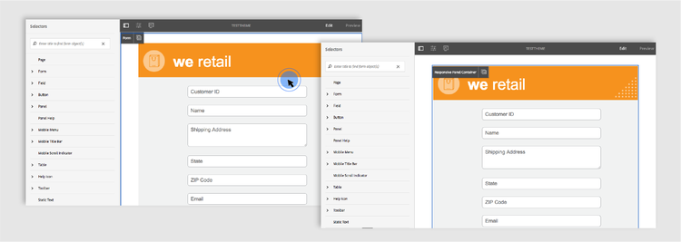 Contêiner do painel responsivo