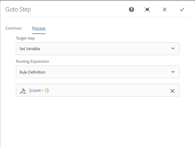 Condição para simular um loop for