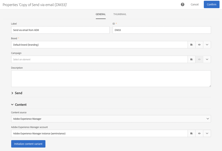 Configurar propriedades do modelo