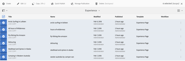 Exibição de Lista - Selecionar Tudo