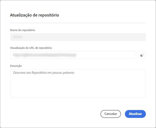 Exibir e atualizar informações do repositório