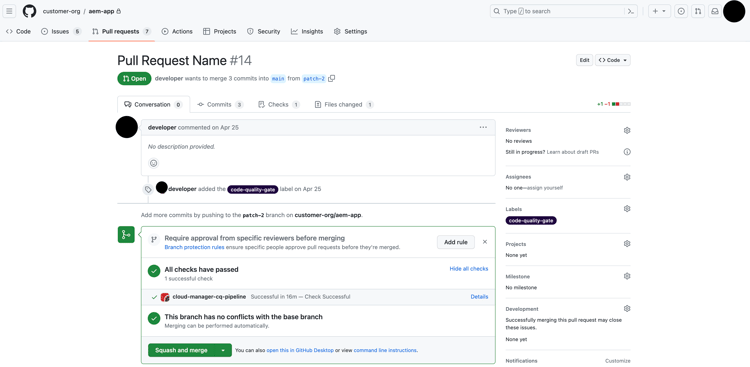 Verificações do GitHub