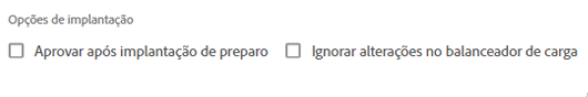 Opções de implantação de preparo