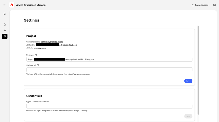 Modo de exibição de configurações
