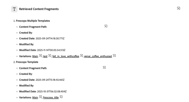 Pesquisar fragmentos de conteúdo usando o trabalho de descoberta de conteúdo
