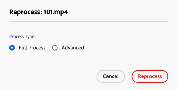 Reprocessando Opções do Assets