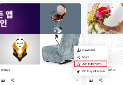 Marcar coleções como favoritas