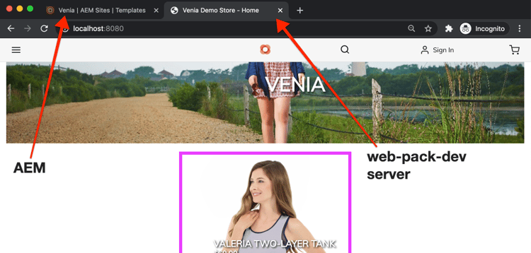 Servidor de desenvolvimento do Webpack na porta 80