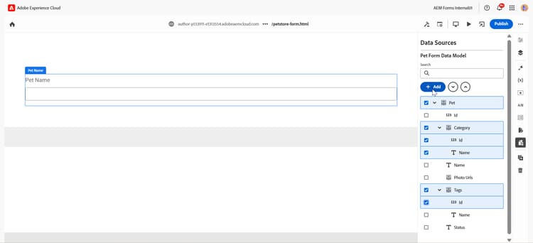 Adicionar elementos de dados