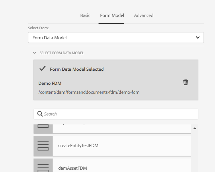 Modelo de dados de formulário (FDM)