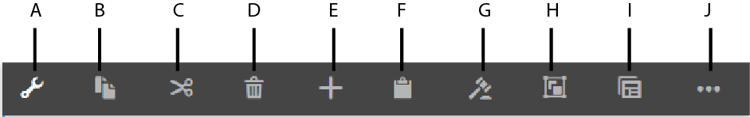 Barra de ferramentas Componente na interface de toque