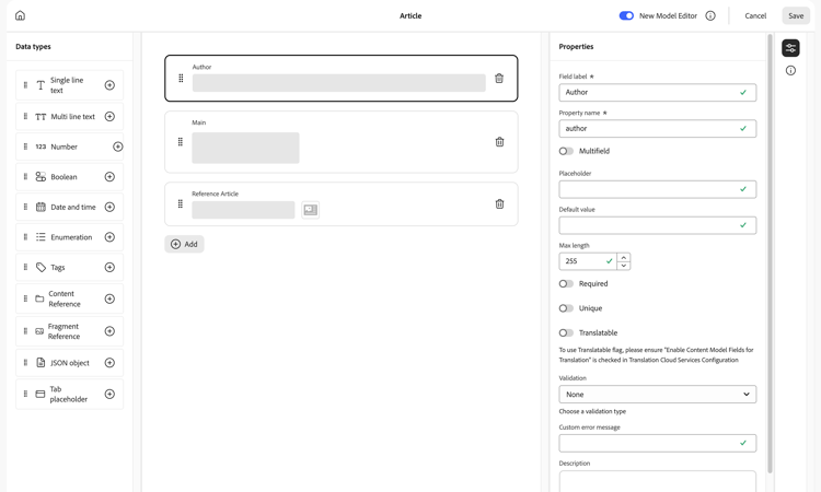 Modelo de fragmento de conteúdo para uso com GraphQL
