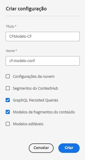 Definir configuração