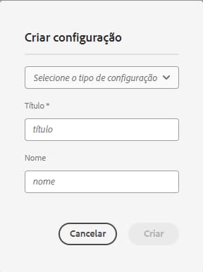 Criar configuração de tradução