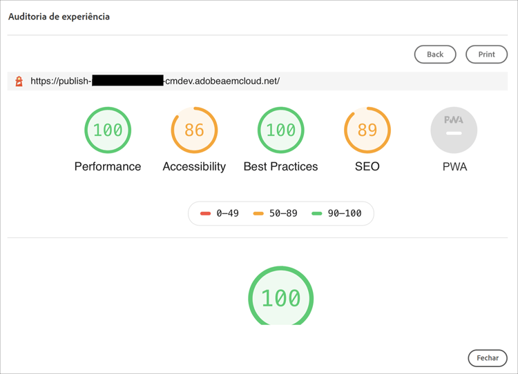 Pontuações em nível de página