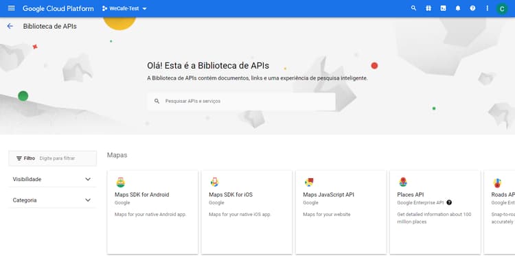 Pesquisa na biblioteca de API