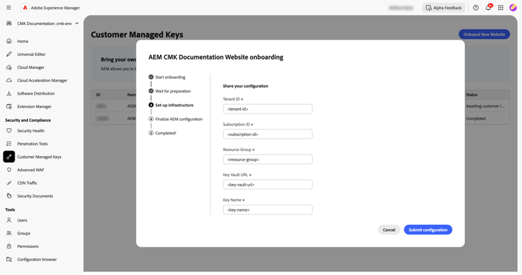 Preencher as informações na interface