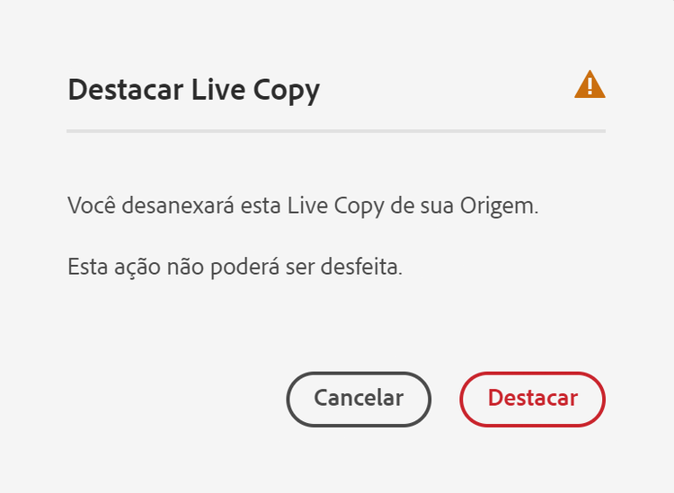 Desconectar uma Live Copy