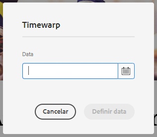 Data de destino do Timewarp