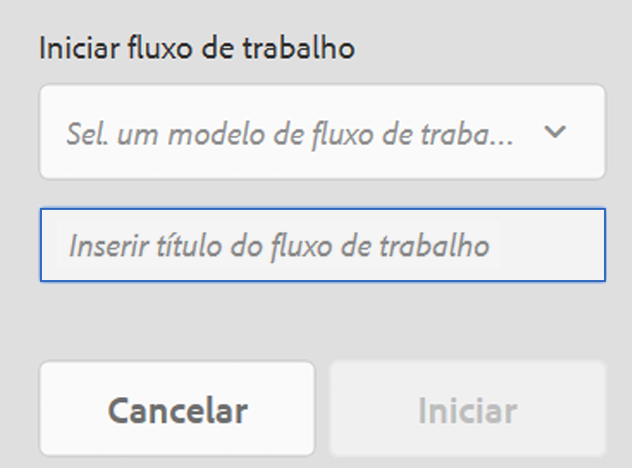 Iniciar um fluxo de trabalho a partir do editor de páginas